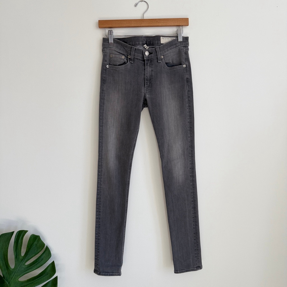 Rag & Bone Jean Skinny Buxton Grey Wash Women's Size 27 Stretch Denim Jeans